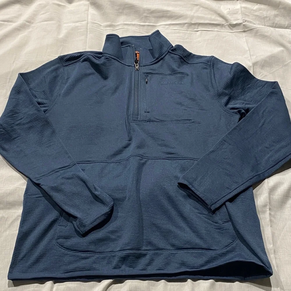 Merrell Blue Lightweight Quarter Zip Pullover-NWOT